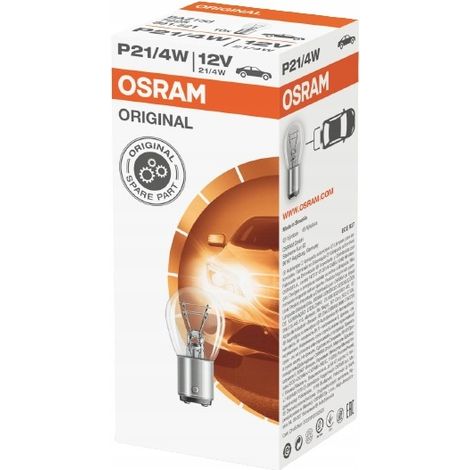 Lampadina OSRAM 12V P21/4W BAZ15D 1 pezzo (vetro bianco) (1/3)