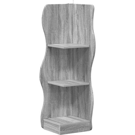 Mensola angolare con lo scaffale Grigio Sonoma 34 x 33 x 102 cm vidaXL