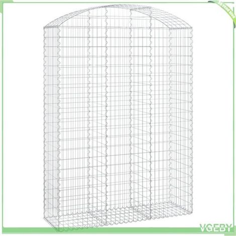 Panier de gabions arqué - FAFEICY - 153460 - 150x50x200/220 cm - Fer galvanisé - Diam. fil 3,5 mm (1/4)