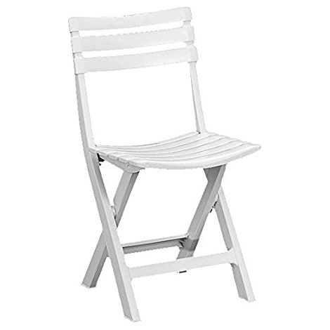 Sedia da Giardino Birreria in Resina Pieghevole Bianca 44 x 41 x 78 cm