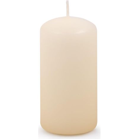 1 bougie pilier classique/crème - 10 x 5 cm de diamètre - Non parfumées - Pour la décoration - Durée de combustion : 32 heures - Beige/crème - Bougies de cire/de table - Pour autel (1/4)