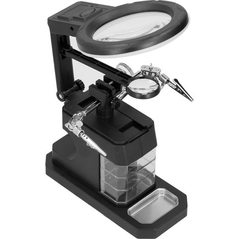 Station de soudage loupe LED avec support réglable, verre grossissant éclairé USB pour réparation électronique (1/5)