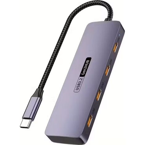 4-Port 10-Gbit/s-USB-C-Hub, High-Speed-Splitter für Laptops, USB-C 3.2-Zubehör, multifunktionaler USB-Hub (1/5)
