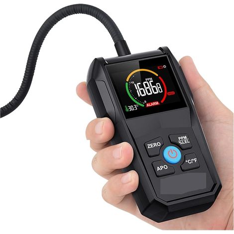 Détecteur de gaz Multi-gaz Détecteur de gaz Combustible Testeur de Fuite de gaz de Haute précision VA Affichage inversé Alarme sonore et Lumineuse Moniteur de gaz Inflammable