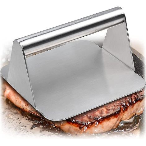 Meat Press, Stainless Steel Minced Steaks, Grill Press, Burger Smasher With Handle (1/5)