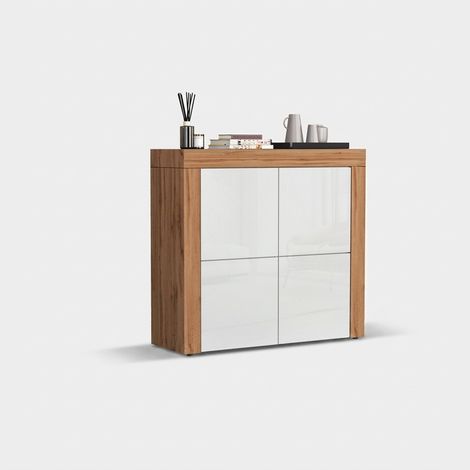 Modernes Wohnzimmer-Sideboard mit 4 Türen und 8 Regalböden Chronos - Weiß