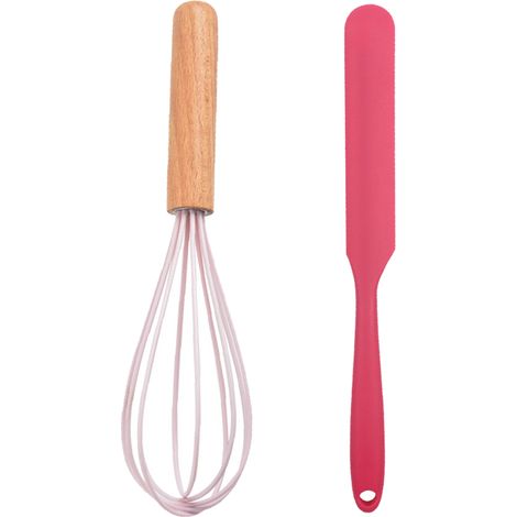 Ustensiles De Cuisine En Silicone - Outils Avec Manches En Bois De Hêtre - Pour Casseroles Antiadhésives - Ensemble De 2 Pièces (1/5)