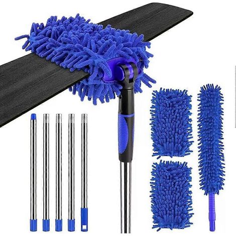 Brosse à poussière pour ventilateur de plafond avec manche extensible de 2 mètres, brosse en chenille flexible pour ventilateurs de plafond hauts (1/5)
