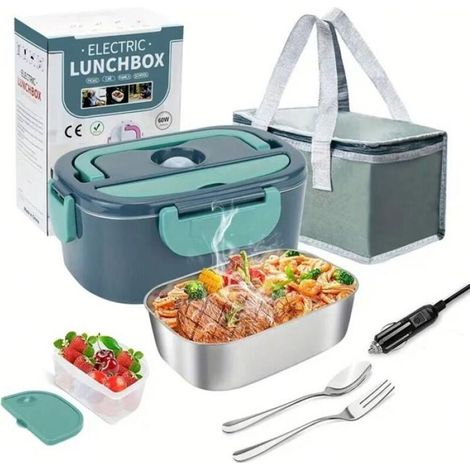 Chauffe-plats électrique pour boîte à lunch 1,2 L 20 W Pique-nique Chauffe-plats pour voiture/maison Boîte à lunch électrique (1/4)
