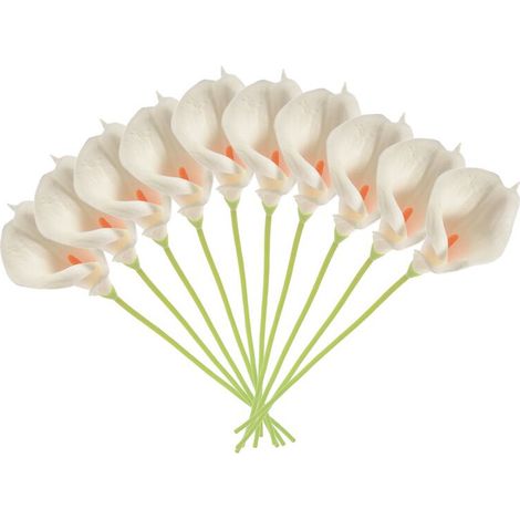 Bouquet de mariée en arums, 10 têtes, latex réaliste KC51, blanc. (1/5)