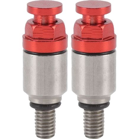 2 piezas M5x0.8 válvula de alivio de presión de purga de aire de horquilla de aleación de aluminio, repuesto para CRF150R CR125R CR250R CRF250R rojo-Crezuo-Crezuo