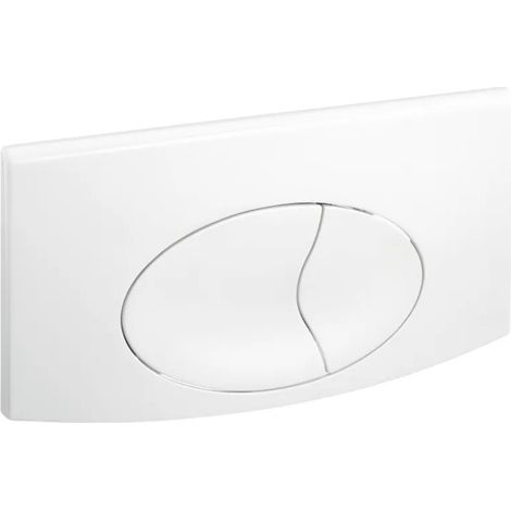Regiplast – Plaque de commande WC encastré double volume – Dimensions 176 x 343 mm – Compatible réservoir BI-DEBIT – Couleur blanche