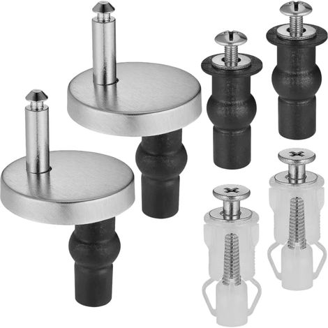 6Pcs Toilet Seat Bolts, Universal WC Replacement Bolts with Expanding Rubber Screws, Stainless Steel Toilet Hinge Screws Fittings, Quick Release Toilet Top Fix Nuts for Blind Holes(6 PCS) (1/5)