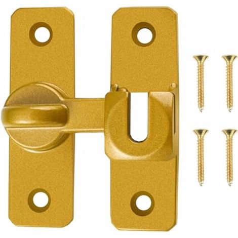 Loquet de porte coulissante, verrou à pêne dormant à 90°/180°, serrure de porte coulissante en alliage d'aluminium, loquet de porte à angle droit, loquet de portail rabattable pour armoires, porte de (1/5)