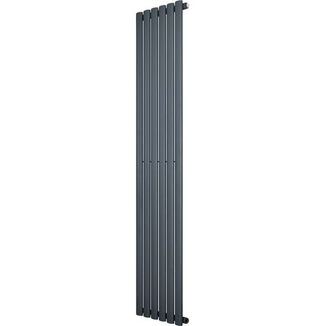 Oval Single Column Radiator - 1800 x 360mm - Anthracite Grey
