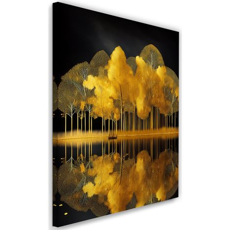 Tableau déco Arbres dorés paysage glamour 60x90 (1/5)