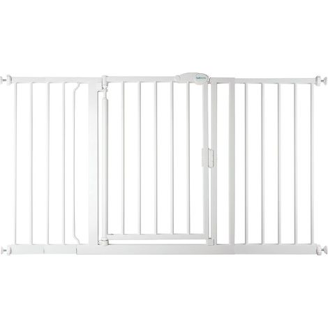 Safetots Pressure Fit Self Closing Stair Gate, 139.8cm - 146.8cm, White, Auto Closing Baby Gate, Safety Barrier