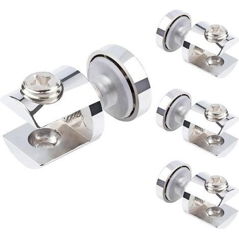 Parts Glass Shelf Brackets, Glass Clamps, Cylindrical Glass Clamp Brackets, Adjustable Glass Bracket for 5-10mm Glass (1/4)