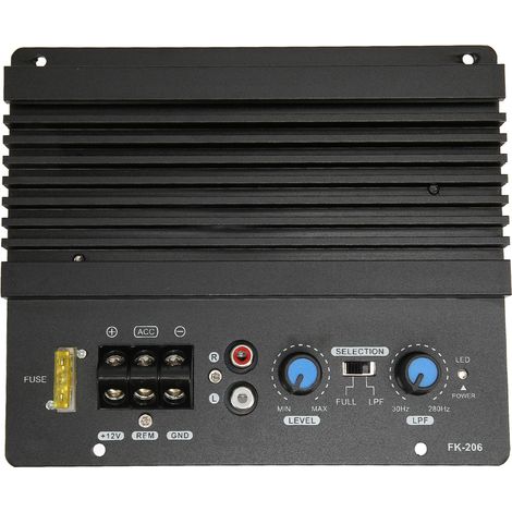 Carte Amplificateur Numérique 12V Fk 206, Module Ampli Subwoofer Haute Puissance pour Voiture (1/5)