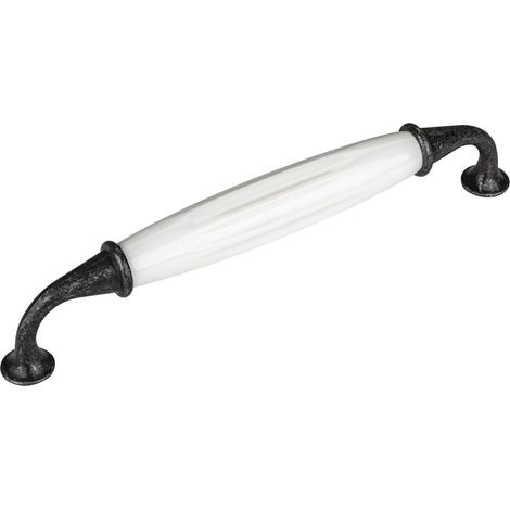 5er Pack - Porzellangriff JOHANNA BA 160 mm Antik-Silber-Weiß (1/3)
