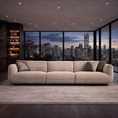 5-Sitzer-Sofa Grande – Crème Bouclé – 345 cm – Bellagio