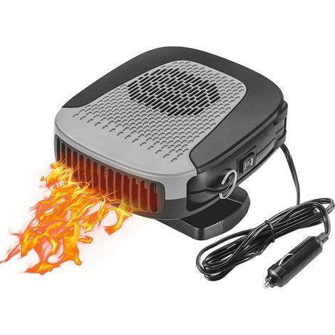 12V 150W Autoheizung mit Zigarettenanzünderstecker, tragbarem Windschutzscheibenventilator und Hochleistungsheizung (Grau) (1/5)