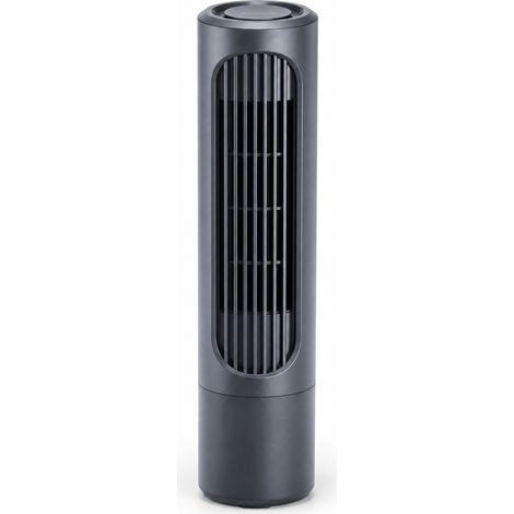 Portable bladeless desk fan tower grey blue (1/5)