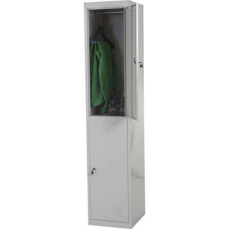 Casier HWC-G88, vestiaire de sécurité, métal 185x38x45cm gris (1/5)