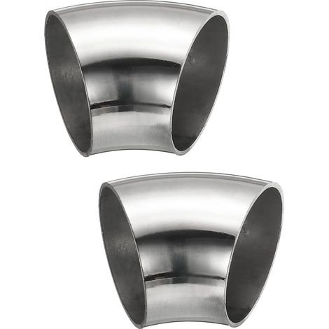 2pcs Coude À 45 Degrés À Mandrin, Coude D'Échappement En Acier 40mm OD Connecteur Tuyauterie D'Échappement Acier Inoxydable 304 Pour Tuyau D'Échappement Main Courante Escalier HVAC (1/5)