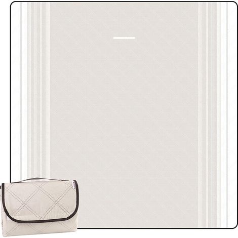 XXL Picknickdecke 200x200 cm wasserdicht, sandfrei, waschbar, Khaki (1/5)