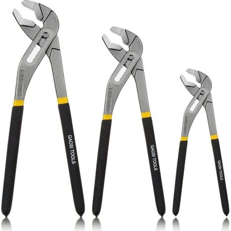 Lot de 3 Pince Multiprise Réglable, Pinces Pour Pompe à Eau 200mm/250mm/300mm - Acier au Chrome Vanadium - Traitement Antirou