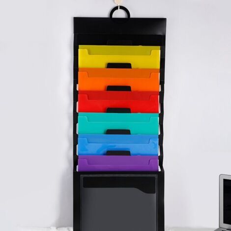 Trieur mural porte revue A4 pliable – 6 compartiments – Conception en plastique pour rangement efficace – Dimensions 36 x 80 x 3.5 cm (1/5)