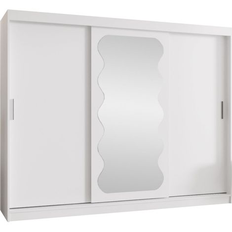 Armario Hartford 578, Blanco, 200x250x62cm, Puertas de armario: Correderas, Número de estantes: 9