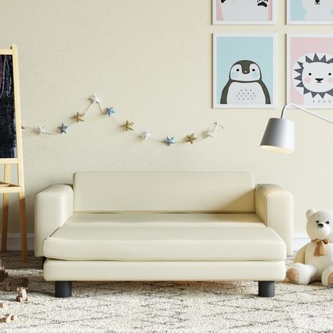 Canapé avec repose-pied pour enfants,Canapé de Salon,Fauteuil Club crème 100x50x30 cm DGBDF395769 MaisonChic (1/5)
