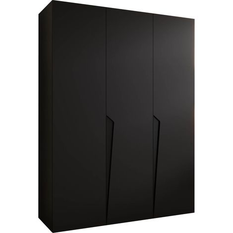 Armoire Hartford 604, Noir, 202x150x52cm, Portes d'armoire: Avec des charnières, Nombre d'étagères: 0 (1/5)