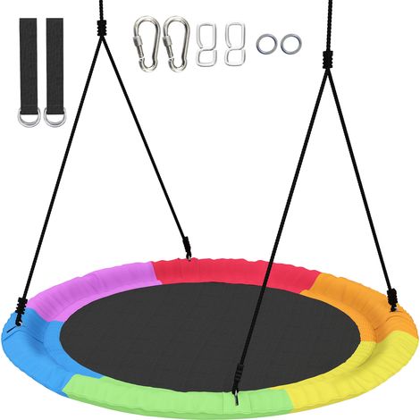 Columpio Nido Infantil Multicolore Ø120 cm Altura Ajustable Carga 300 kg