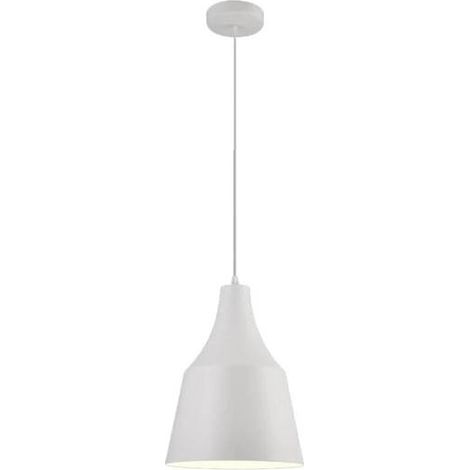 Lampadario A Sospensione Paralume A Cupola Portalampada E27 Moderno Bianco (1/4)
