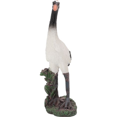 Figurine de grue portable en résine durable, légère et élégante, idéale pour le jardin. Statue de grue de jardin. (1/5)