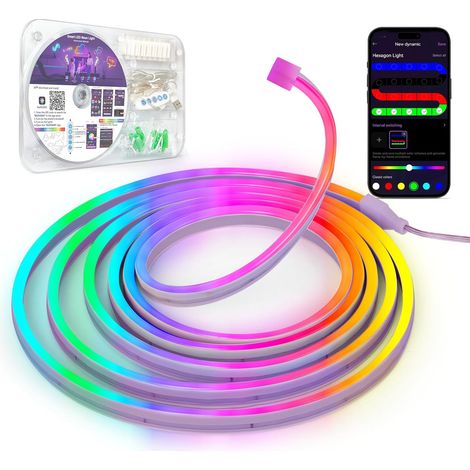 Ruban LED 3m, RGB Bande LED avec Contrôle APP Contrôle, Flexible Étanche Découpable Synchronisation Musicale Bandeau Lumineuse Led pour Intérieur Déco Maison (1/5)