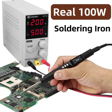 Fer à souder intelligent PTS200 Max 100 W avec écran OLED 0,96 pouce, stylo à souder open source ESP32, interface Type-C, compatible avec les protocoles de charge PD2.0/3.0 et fonction de veille autom (1/3)