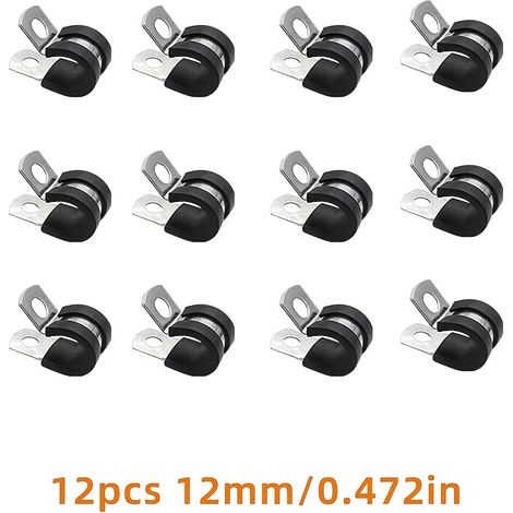 Lot de 12 serre-joints rembourrés, serre-câbles et fixations pour conduits et câbles. (1/5)