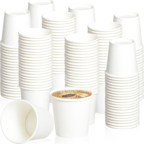 Pappbecher - 200 Stück - 50 ml - Weiß - Heiß- und kältebeständig - Für Partys und Verkostungen (1/5)