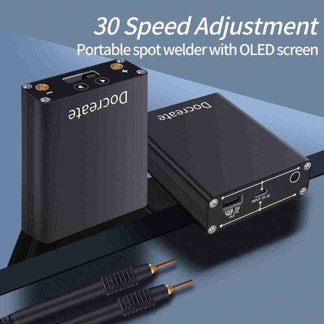Mini-Punktschweißgerät, 30 Leistungsstufen, 5500 mAh Akku, tragbar, mit OLED-Bildschirm.