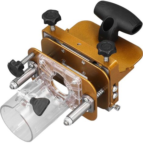Gabarit de mortaisage 2 en 1 en acier inoxydable, largeur de fente, profondeur et hauteur réglable, localisateur de routeur à bois, positionneur (1/5)