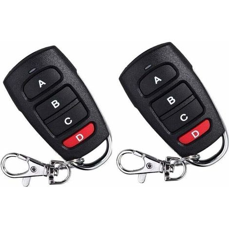 Set of 2 universal replacement remote controls for 433 MHz electric garage doors (1/4)