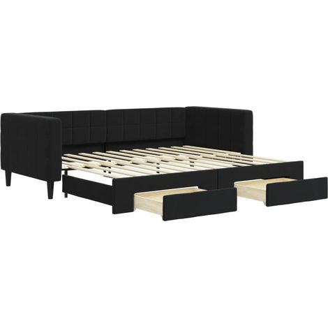 Maison Exclusive - Tagesbett Ausziehbar mit Schubladen Schwarz 90