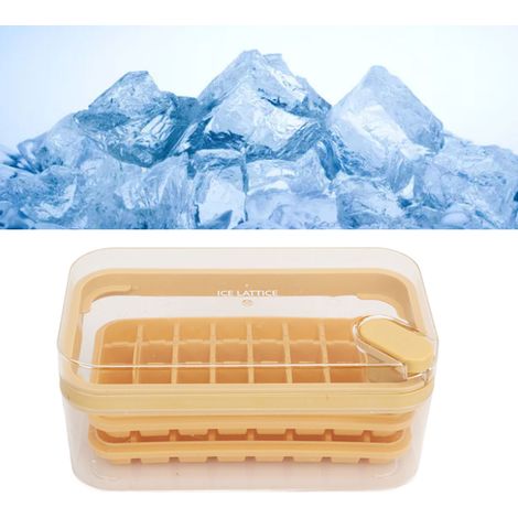 Drücken Sie die Eiswürfelform zusammen, um (gelbe) Eiswürfelbehälter zu erhalten. (1/5)