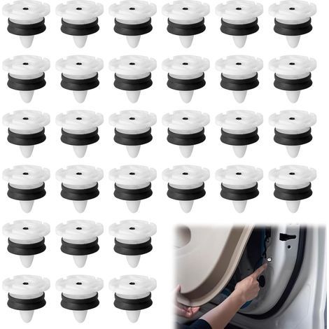Türbefestigungsclips, 30er-Pack, universelle Kunststoffnieten, OEM-Teilenummer 7703077476, große Clips, Befestigungselemente, Zierleisten für Peugeot, Renault, Clio, Cit. (1/5)