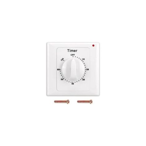 60-Minuten-Countdown-Timer, 220 V Wechselstrom, Schalterknopf, elektronisch-mechanischer Countdown-Timer, Stecker-Crezuo