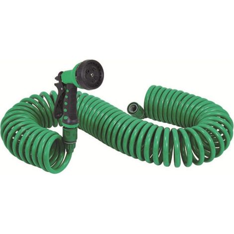 Tuyau d'arrosage flexible en spirale léger tuyau d'arrosage extensible sans kink,tuyau auto-revêtement résistant aux UV pour pelouse (1/5)